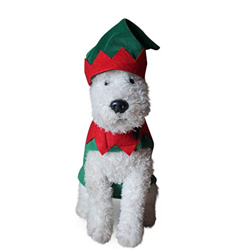 Yunso - Disfraz de Navidad para mascotas, divertido estilo payaso, sombrero de festival, kit de decoración para perros y gatos
