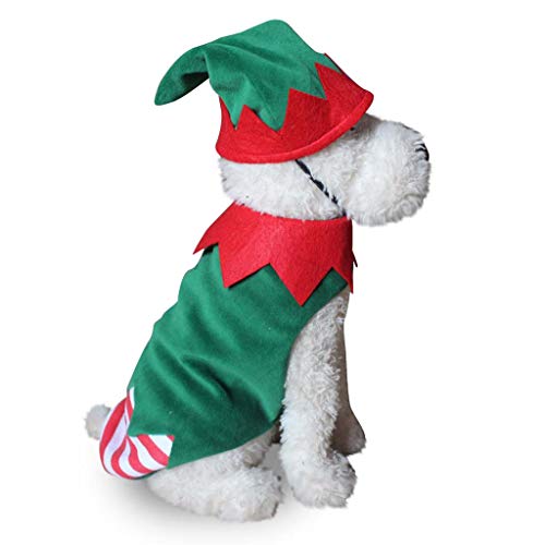 Yunso - Disfraz de Navidad para mascotas, divertido estilo payaso, sombrero de festival, kit de decoración para perros y gatos