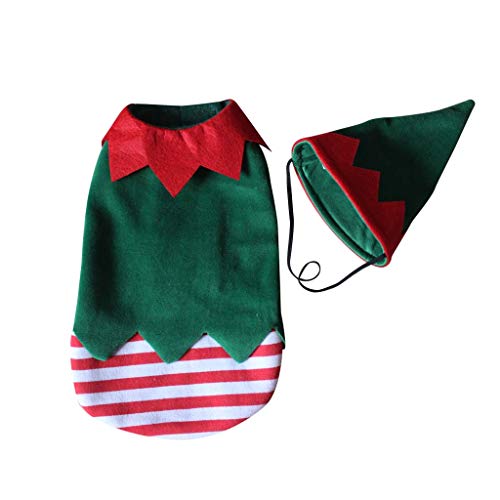 Yunso - Disfraz de Navidad para mascotas, divertido estilo payaso, sombrero de festival, kit de decoración para perros y gatos