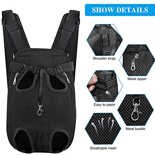 YZCXNDS La correa para perro se puede ajustar y cómoda correa de hombro ancho manos libres para gato y perro mochila Sling adecuado para viajes, senderismo, camping (mediano, negro)
