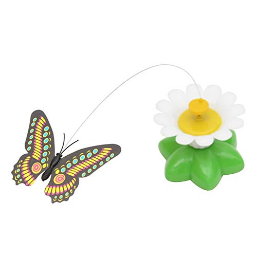 ZHANGQUAN QYPT Petstages Juguetes for Mascotas Material eléctrico de la Mariposa Que Vuela en Todo el Juguete del Gato Mascota Flor