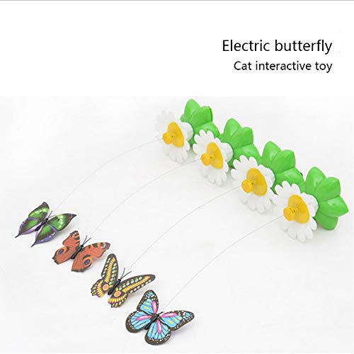 ZHANGQUAN QYPT Petstages Juguetes for Mascotas Material eléctrico de la Mariposa Que Vuela en Todo el Juguete del Gato Mascota Flor