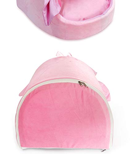 zhxinashu Cálido y Lindo Perro para Mascotas Nido Estilo Princesa Cómoda Cama Lavable Cachorros(Rosa/S 38 * 34 * 30)