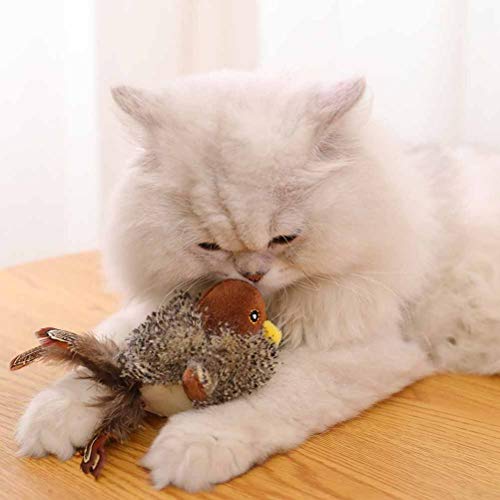 Zhyaj Juguetes Interactivos para Gatos, Juguete con Sonido De Pájaro Gato Eléctrico Juguete Ligero para Caza De Gatos Ejercicio Chaser Toys