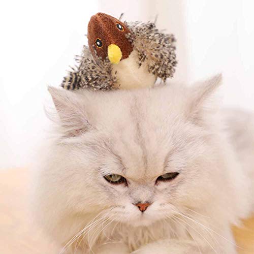 Zhyaj Juguetes Interactivos para Gatos, Juguete con Sonido De Pájaro Gato Eléctrico Juguete Ligero para Caza De Gatos Ejercicio Chaser Toys