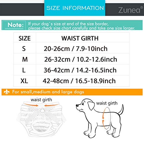 ZUNEA Pañales para Perros Pequeños Hembra de Algodón Suave Pantalones fisiológicos Lavables y Reutilizables Pantalones Sanitarios para Cachorros No Absorbentes Pañales Azul S